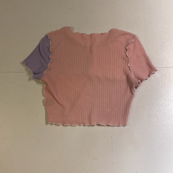 SHEIN size Medium color block pink and purple crop top💗💜 - Picture 2 of 3